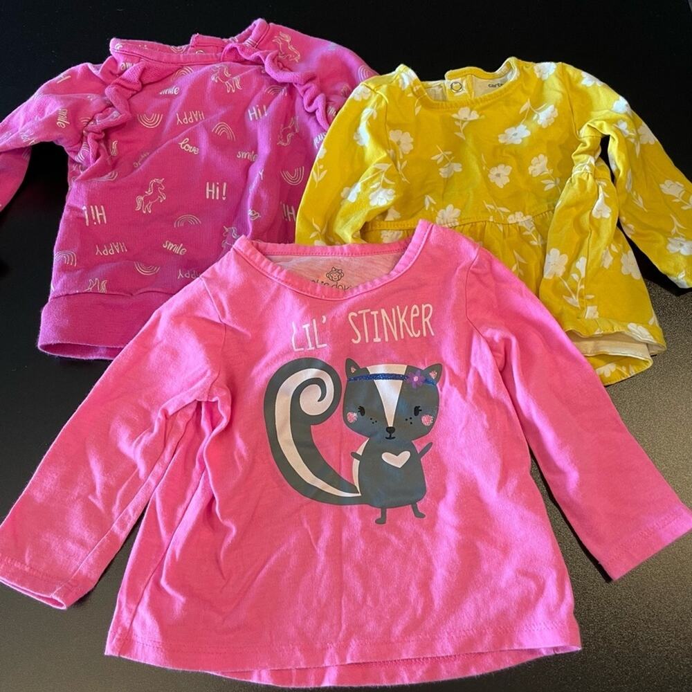 Bundle of 3 long sleeve shirts size 6 months